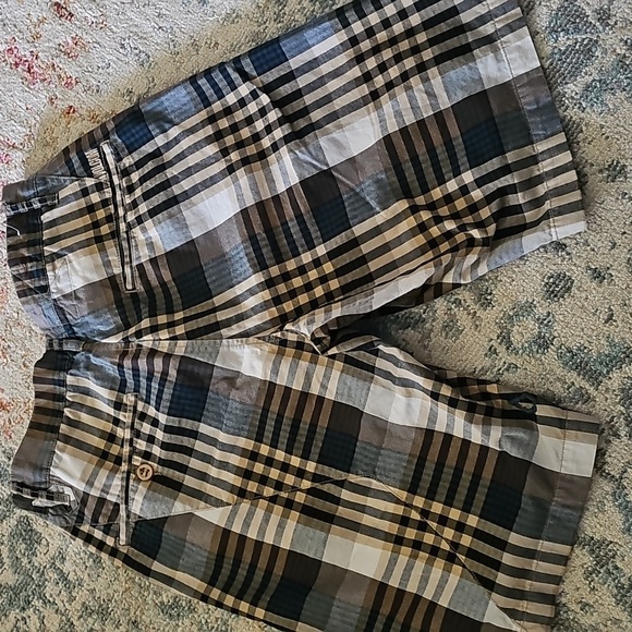 Volcom Stone Plaid Retro Skate Shorts Men’s 30 Blue, Brown, Beige, White - Picture 2 of 3